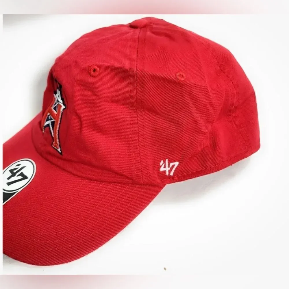 NWT ‘47 Houston Roughnecks Football Red Adjustable Baseball Cap Hat Stadium Bag